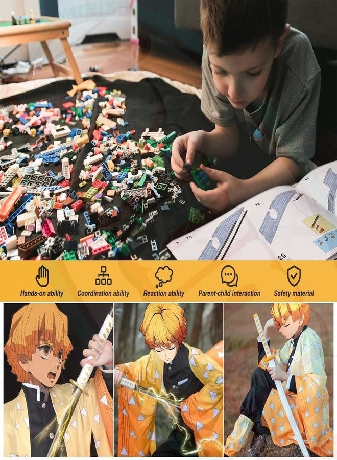 Jorumo Swords Building Set, 39in Zenitsu Sword Building Block with Scabbard and Stand, Katana Gift for Boy, 956 Pcs - Image 5